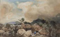 Achenbach, Andreas (1815 Kassel - 1910 Düsseldorf, frère d'Oswald Achenbach, compte parmi les paysagistes de Düsseldorf les plus prospères de la 2e moitié du XIXe siècle, formation à l'Académie des arts de Düsseldorf, nombreux voyages d'études en Hollande, Belgique,...