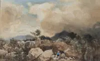 Achenbach, Andreas (1815 Kassel - 1910 Düsseldorf, frère d'Oswald Achenbach, compte parmi les paysagistes de Düsseldorf les plus prospères de la 2e moitié du XIXe siècle, formation à l'Académie des arts de Düsseldorf, nombreux voyages d'études en Hollande, Belgique,...