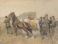 Bochmann, Gregor von (1850 Nehat/Estland - 1930 Hösel, in Düsseldorf tätiger Landschafts- u. Figurenmaler, Professor der dortigen Akademie),