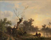 Burnier, Richard (1826 Den Haag - 1884 Düsseldorf, Schüler der AK Düsseldorf u. von C. Troyon in Paris, bevorzugte Motive aus Holland, den Ardennen u. vom Niederrhein),