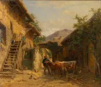 Dielmann, Jakob Fürchtegott (1809 Frankfurt/Main - 1885 Frankfurt/Main, Schüler von Johann Wilhelm Schirmer an der KA Düsseldorf, Landschaften- und Genremaler),
