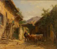 Dielmann, Jakob Fürchtegott (1809 Frankfurt/Main - 1885 Frankfurt/Main, pupil of Johann Wilhelm Schirmer at the Düsseldorf Academy, landscape and genre painter)
