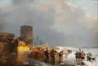 Hilgers, Carl (1818 Düsseldorf - 1890 Düsseldorf, pupil of the KA Düsseldorf, preferred Dutch and Lower Rhine landscape motifs, known for his winter scenes),