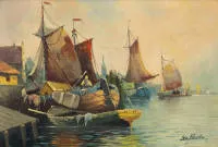 Perla, Leo or Kaufmann, Karl (1843 Neuplachowitz/Silesia - 1902 Vienna, studied at the Vienna Academy of Fine Arts, architecture and landscape painter active in Vienna, who also worked under many other pseudonyms)