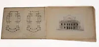 Portfolio with elevation drawings, designs for architectural sculptures, technical drawings, graphics and natural history drawings, 19th c., executed by the Düsseldorf architects Franz Brewer (1819-1889), H. Schilmann and the mechanic and...