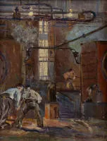 Mercker, Erich (1891 Saverne - 1973 München, Industrie-, Landschafts- und Städtemaler, studierte an der TH München Bauingenieurswesen später autodidaktische Hinwendung zur Malerei, 1964-65 Präsident der Münchener Künstlergenossenschaft),