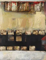 Bogomolov, Gleb Sergeyevich (1933 Leningrad - 2016 Saint-Pétersbourg), "Composition", techniques mixtes sur toile sur panneau de fibres, signé et daté ГЛЕБ 89, 61,5 x 46,5 cm, non encadré