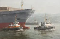 Dobritz, Stefan (born 1965 in Lübeck, known for his ship portraits, harbour scenes and landscape paintings),