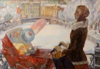 Lednev, Valery (geb. 1940 in Avdotyino, gilt als eine prägende Figur der zeitgenössischen russischen Kunstszene. Er hält den Titel des Volkskünstlers der Russischen Föderation),