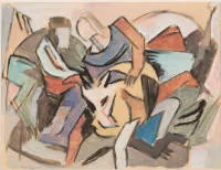 Meyer, Friedrich Wilhelm (1900 Sybba - 1968 Frankfurt a. M., German painter. From 1925 training at the Frankfurt a.M. School of Applied Arts, then master student under Max Beckmann),