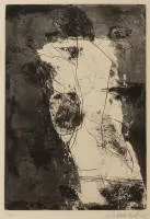 Schumacher, Emil (Hagen 1912 - 1999 Ibiza), "Zonder titel", ets op papier, gesigneerd en genummerd 102/500, 48 x 33 cm, ingelijst onder glas