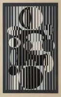 Vasarely, Victor (1908 Pécs - 1997 Annet-sur-Marne, uważany za jednego ze współtwórców Op Artu i sztuki kinetycznej. Vasarely wystawiał czterokrotnie na documenta w Kassel w latach 1955-1968 i zdobył różne nagrody)