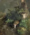Willy Kriegel, Waldbodenstück mit Pilzen. Um 1940.