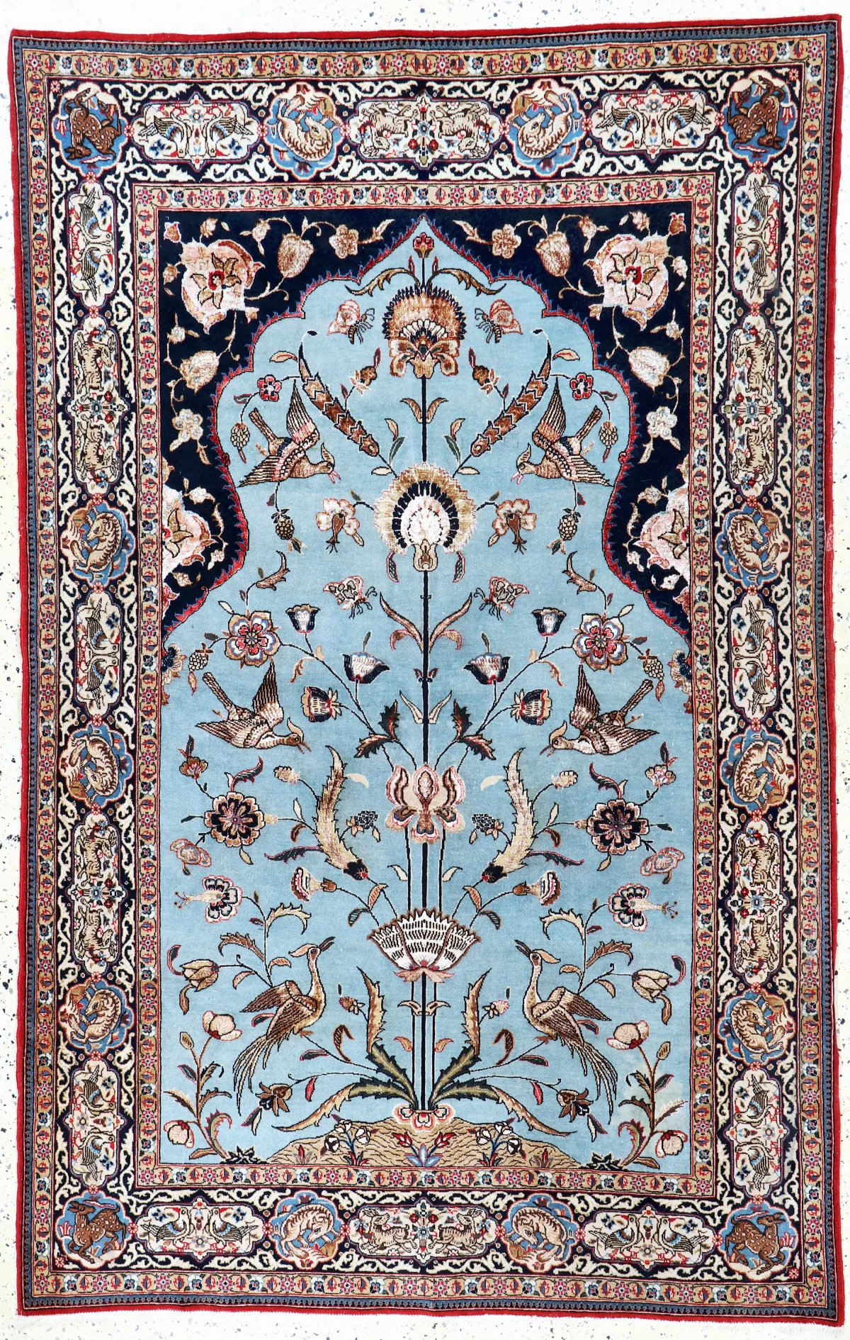 Ghom Kork stary, Persja, poł. XX w., wełna Kork z jedwabiem, ok. 216 x 140 cm
