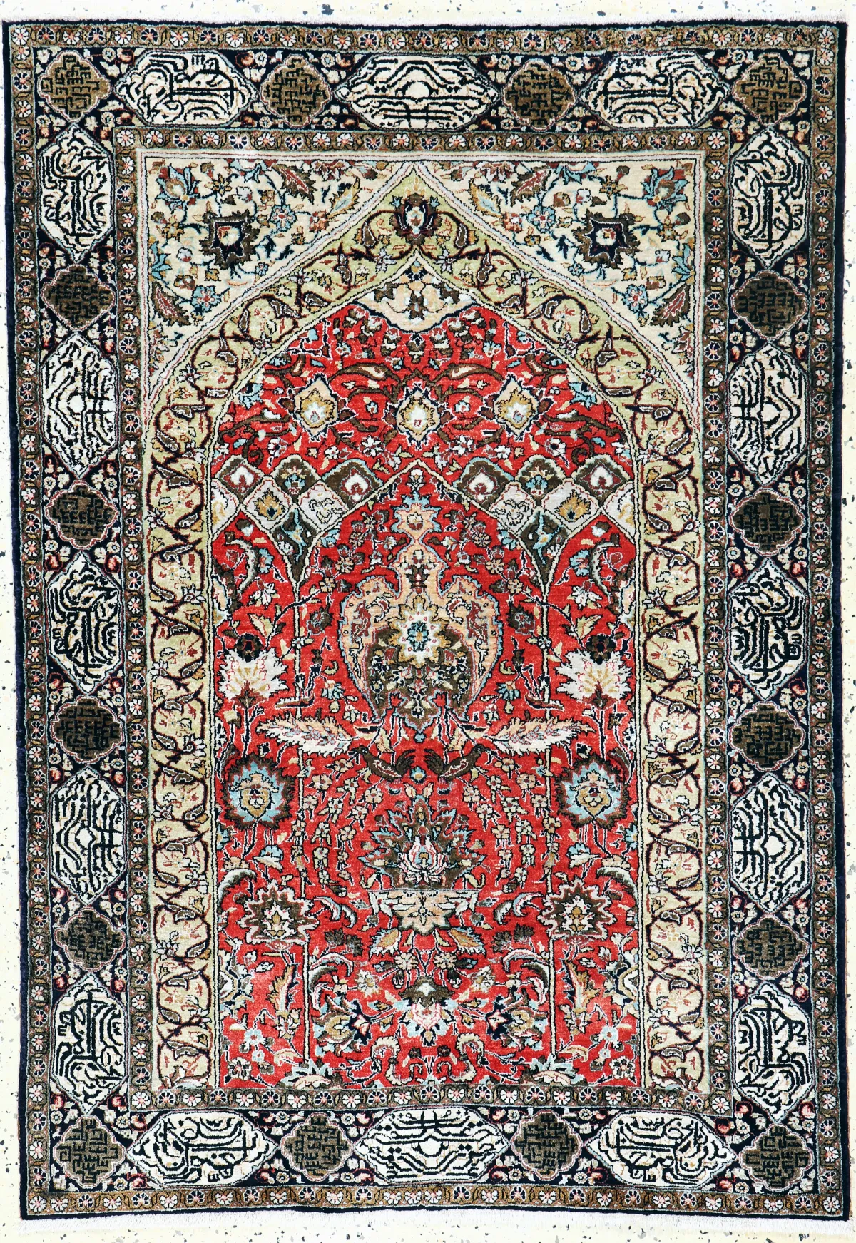Ghom Seide, Persien, Mitte 20.Jhd, reine Naturseide, ca. 153 x 107 cm, EHZ: 2