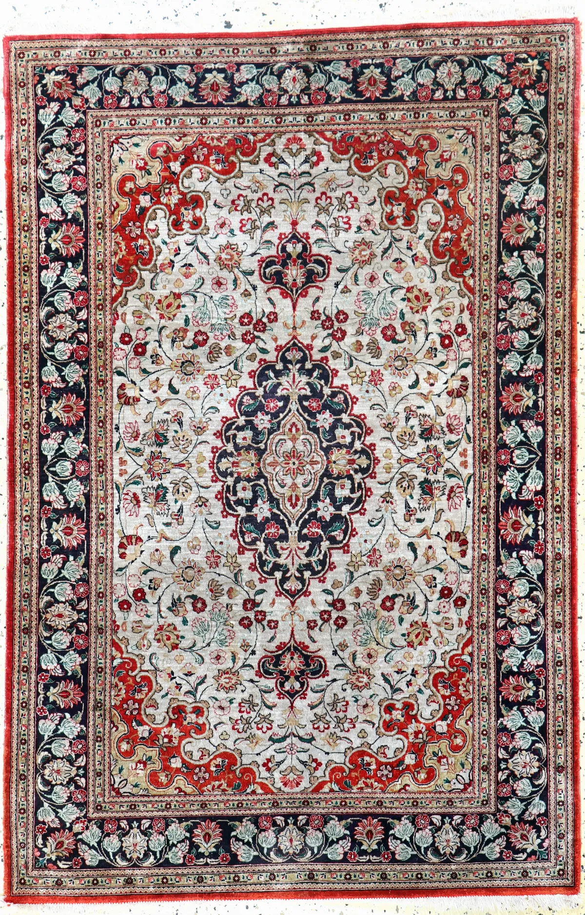 Ghom Silk, Persia, mid-20th century, pure natural silk, approx. 156 x 102 cm