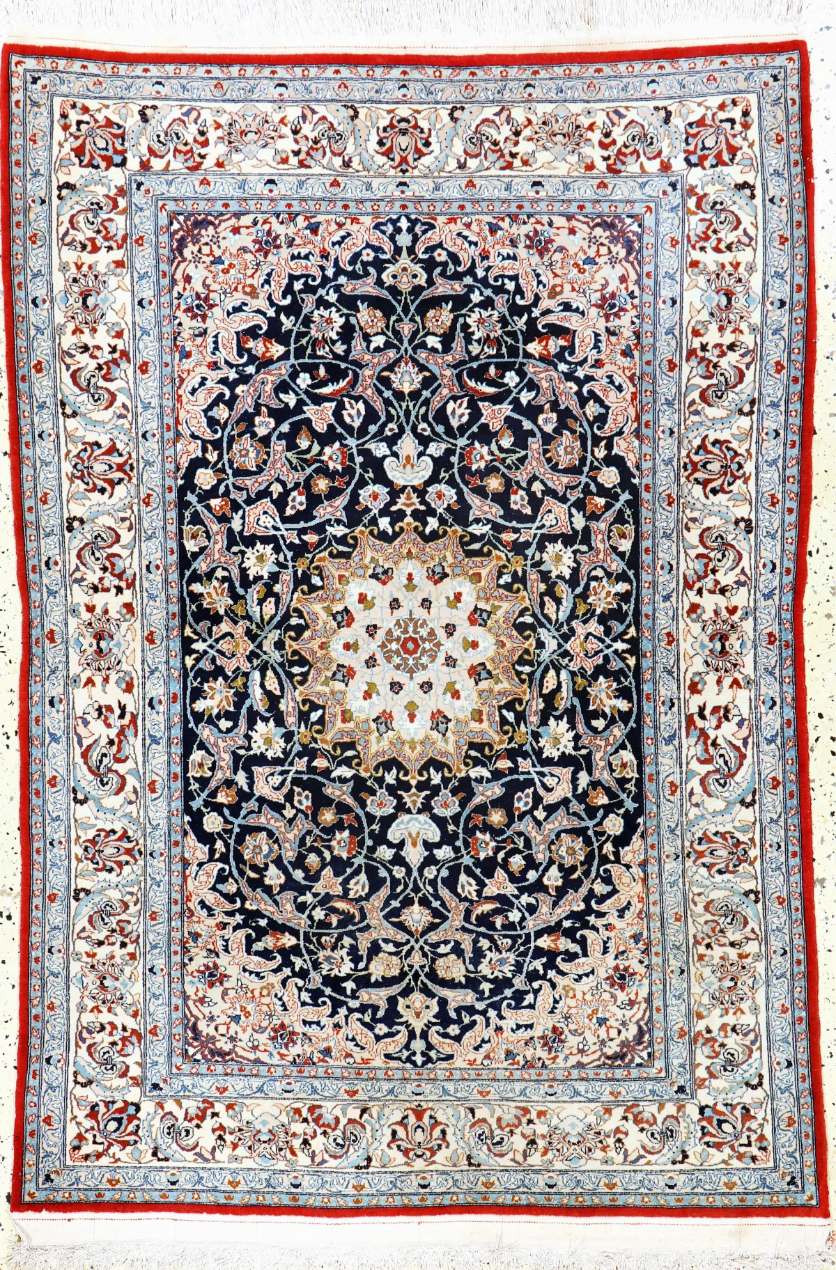 Nain"Tudeschk"fein, Persien, Mitte 20.Jhd, Korkwolle mit Seide, ca. 157 x 115 cm, EHZ: