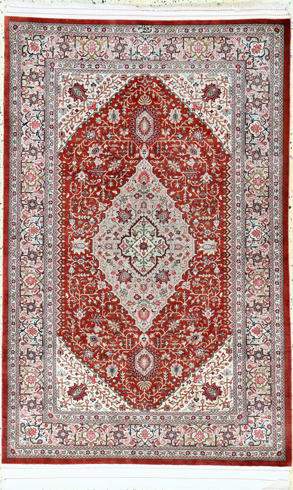 Ghom silk fine Persia, signed "Abedzadeh", late 20th c., pure natural silk, approx. 150 x