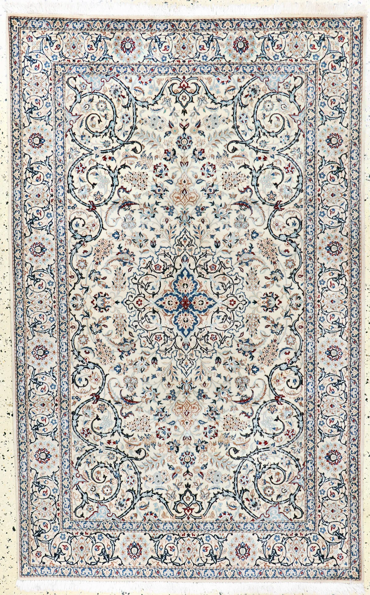 Nain fein(6 La), Persien, Ende 20.Jhd, Korkwolle mit Seide, ca. 197 x 126 cm, ca