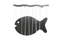Sculpture murale cinétique de poisson en acier #0113