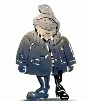 Zwerg – Skulptur aus Stahl im Schichtmodell #0119