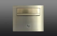 Briefkastenblende aus Edelstahl mit Klingeltaster #0316