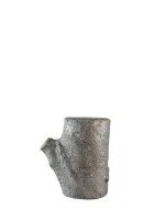 Bougeoir en fonte d'aluminium aspect tronc d'arbre #0404