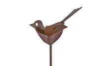 Großer gelaserter Vogel auf einem Rundeisen. #0721