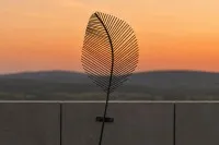 Blattskulptur aus geschweißtem Eisen – filigrane Gartenskulptur #0725