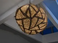 Plafondlamp van geperforeerde koperfolie #0919