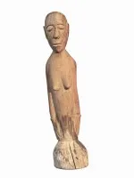 Oude Afrikaanse houten sculptuur – vermoedelijk Ghana (Akan / Ewe) #1007