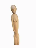 „Alte afrikanische Holzskulptur – vermutlich Ghana (Akan / Ewe Umfeld) #1009