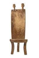 Makonde-Stuhl mit Doppelfigur – Tansania #1024