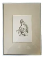 A.W. Dressler – Lithographie originale « Am Fenster », 1967 #1111
