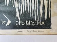 Otto Ditscher (1903-1987) – large original woodcut, hand-signed and framed #1112
