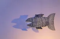 Socha ryby z ocelového drátu #0120