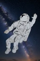 Astronaut aus plasmagetrenntem Stahlblech #0174