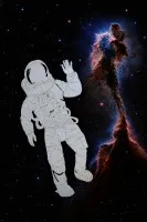 Astronaut aus plasmagetrenntem Stahlblech #0175