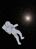 Astronaut aus plasmagetrenntem Stahlblech #0176