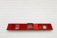 Wall-mounted brochure holder in traffic red #0327