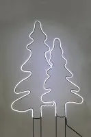 Leuchtender Doppel-Tannenbaum aus Stahl | LED-Gartendekoration #0810