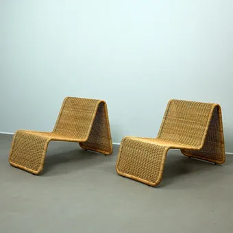 Fotel lounge / leżak, Ikea, "Hestra", wiklina, lata 80. (2).