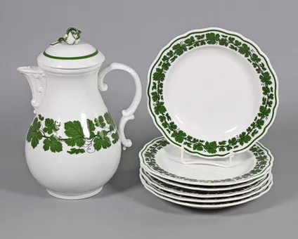 MEISSEN 7 pièces en porcelaine *WEINLAUB* 1924/34.