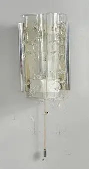 Lampa ścienna Mid Century z lodowego szkła Doria, Niemcy, lata 70.