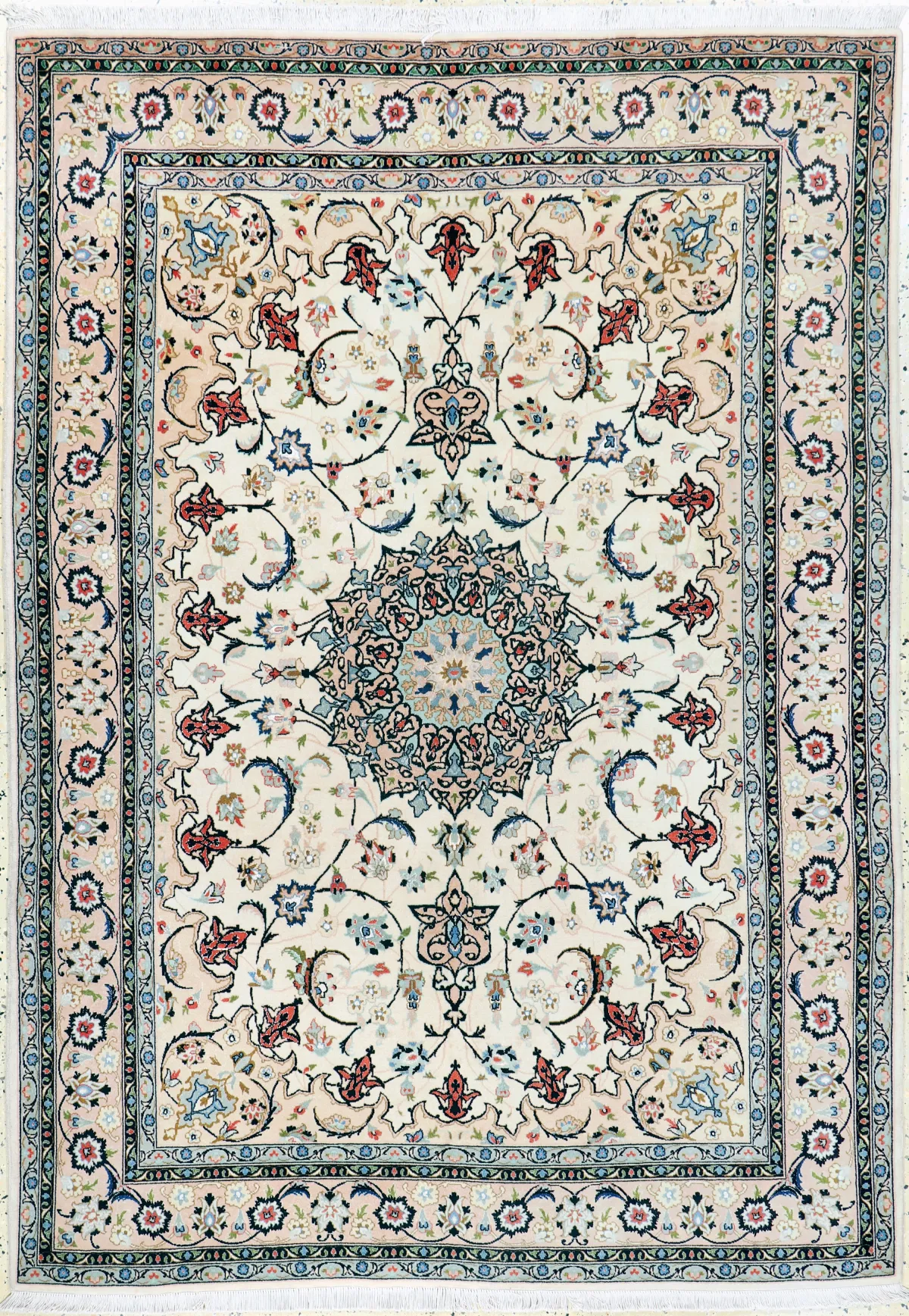 Täbriz fein(50 Raj), Persien, Mitte 20.Jhd,Korkwolle mit Seide, ca. 220 x 155 cm, ca