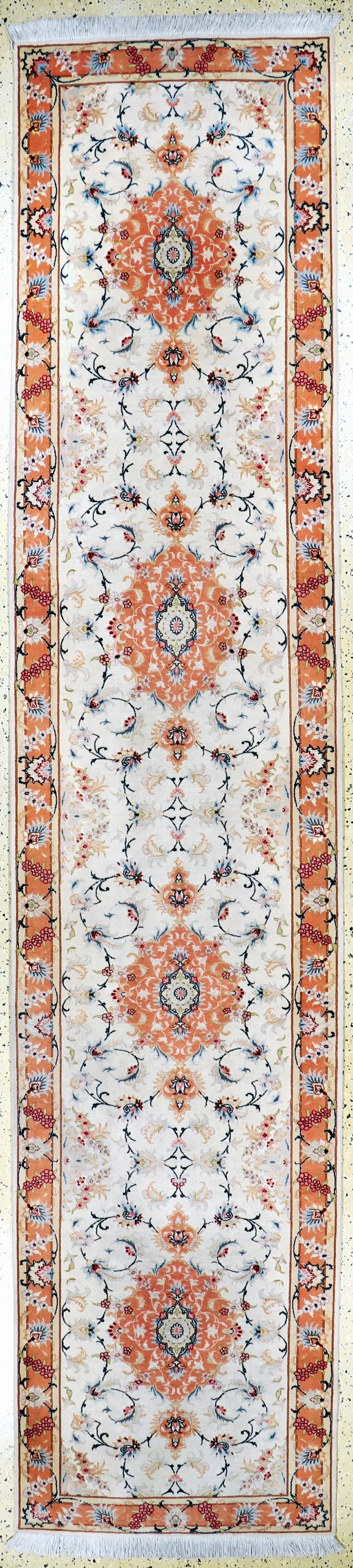 Täbriz fein(50 Raj), Persien, Ende 20.Jhd, Korkwolle mit Seide, ca. 400 x 85 cm, ca