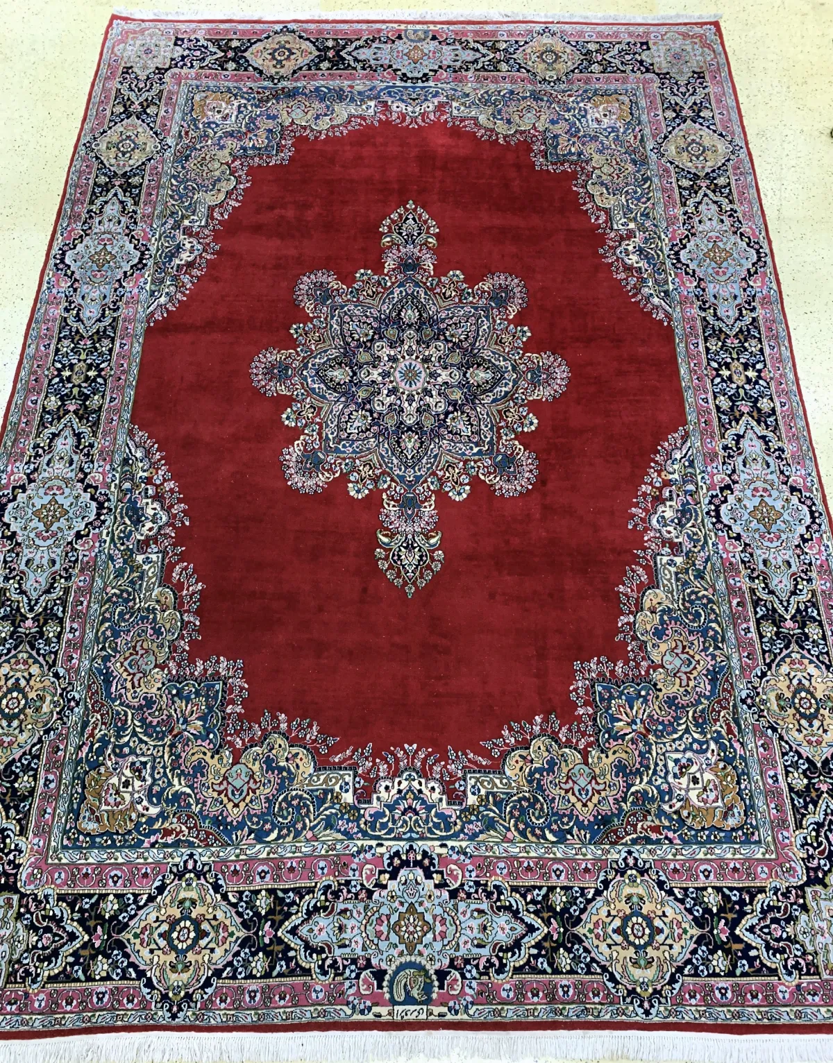 Old Yazd, Persia, signed "Adjdari", mid-20th c., wool on cotton, approx. 525 x 360