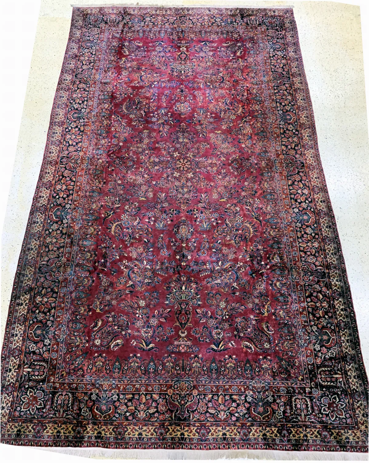 US re-import fine Keshan, Persia, early 20th century, cork wool on cotton, approx. 550 x