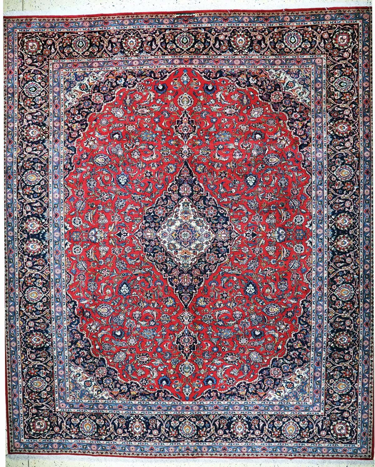 Keschan fine signed, Persia, mid 20th century, wool on cotton, approx. 397 x 299