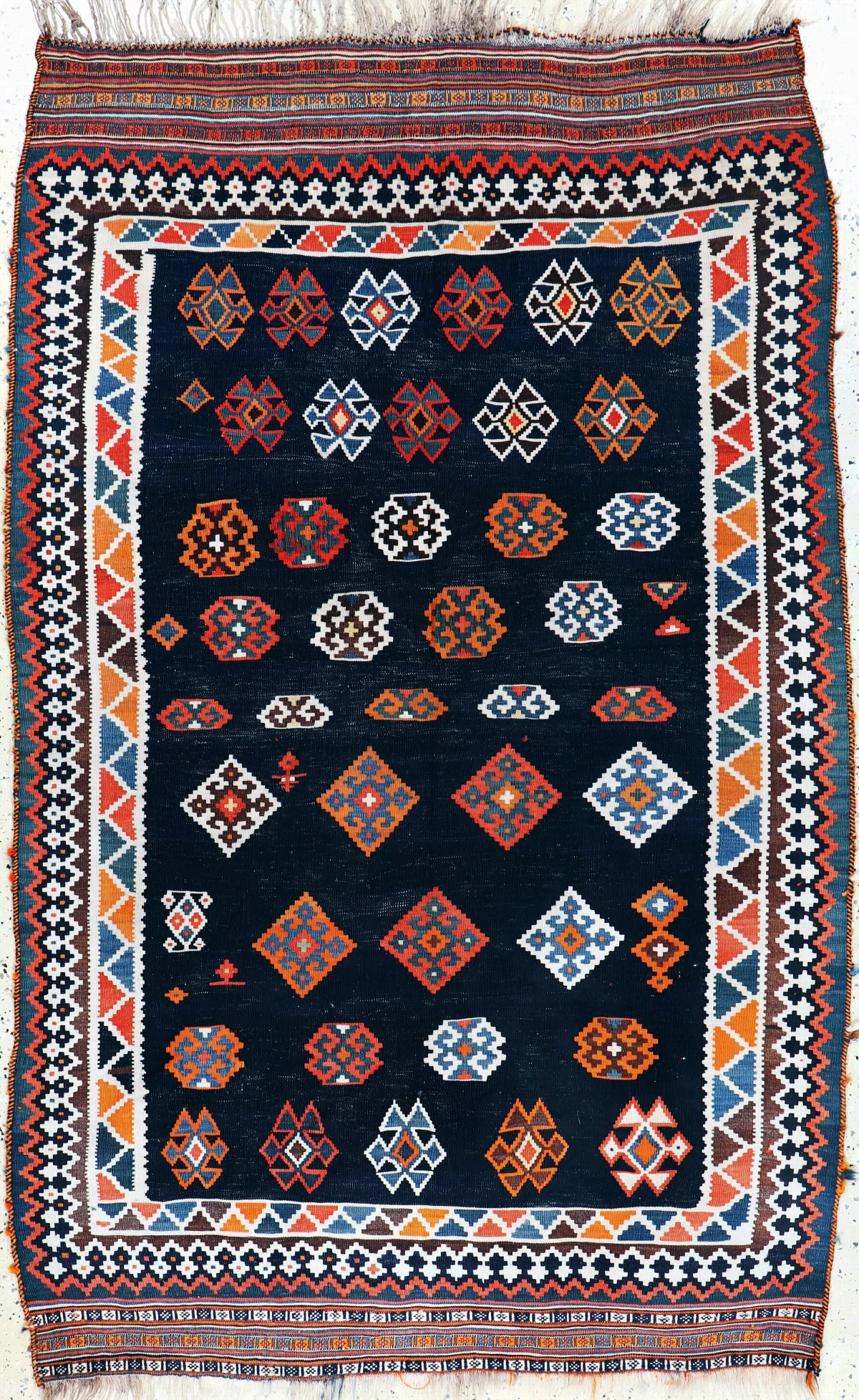 Ghaschgai Kelim antique, Persia, around 1900, wool on wool, approx. 235 x 150 cm, EHZ: 2